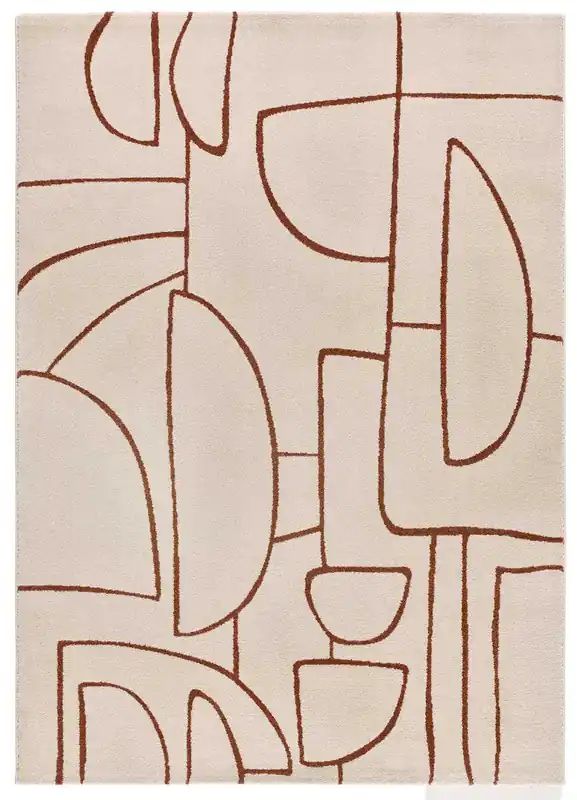 Alfombra de diseño geométrico caldera BERUTI, 133x190 cm - ATTICGO
