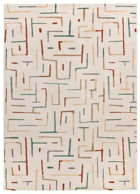 Alfombra de diseño geométrico multicolor BERUTI, 80x150 cm - ATTICGO