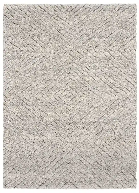 Alfombra de estilo escandinavo en blanco ATESA, 60x120 cm - ATTICGO