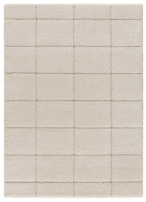 Alfombra de estilo escandinavo en blanco MOLIER, 60x120 cm - ATTICGO