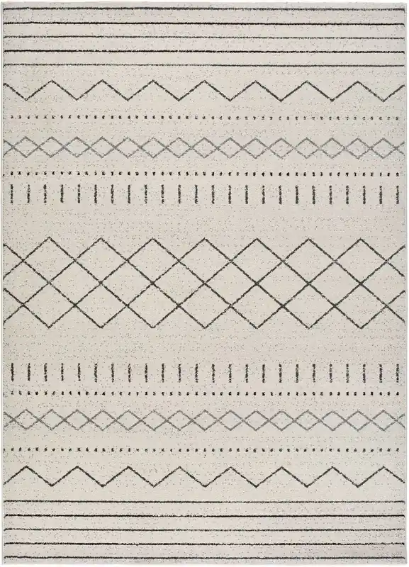Alfombra de estilo étnico en blanco AKKA, 140x200 cm - ATTICGO