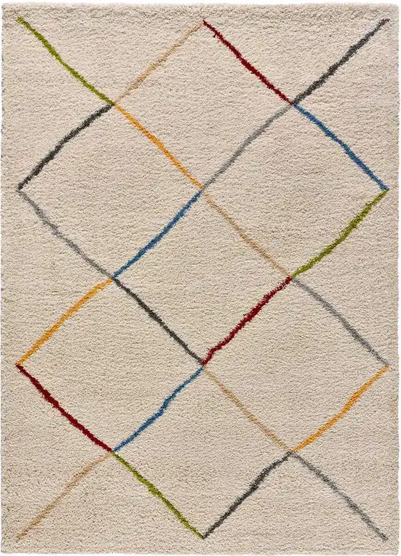 Alfombra de estilo étnico en blanco KASBAH, 160x230 cm - ATTICGO