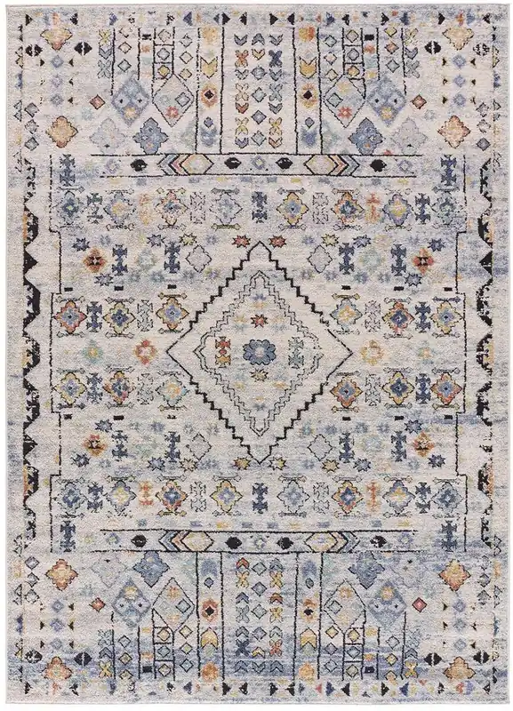 Alfombra de estilo étnico multicolor MABEL, 80x150 cm - ATTICGO