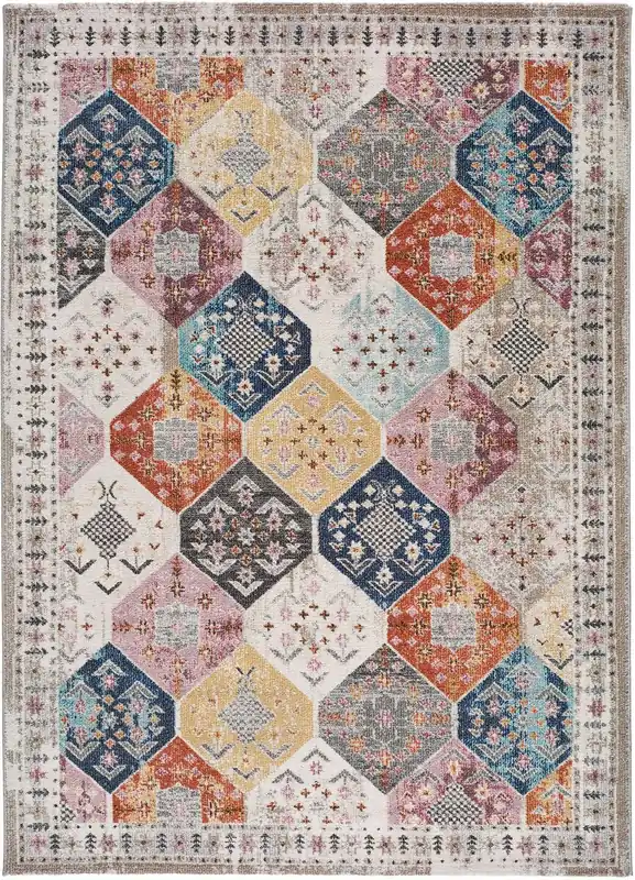 Alfombra de estilo étnico multicolor MIRVA, 200x290 cm - ATTICGO