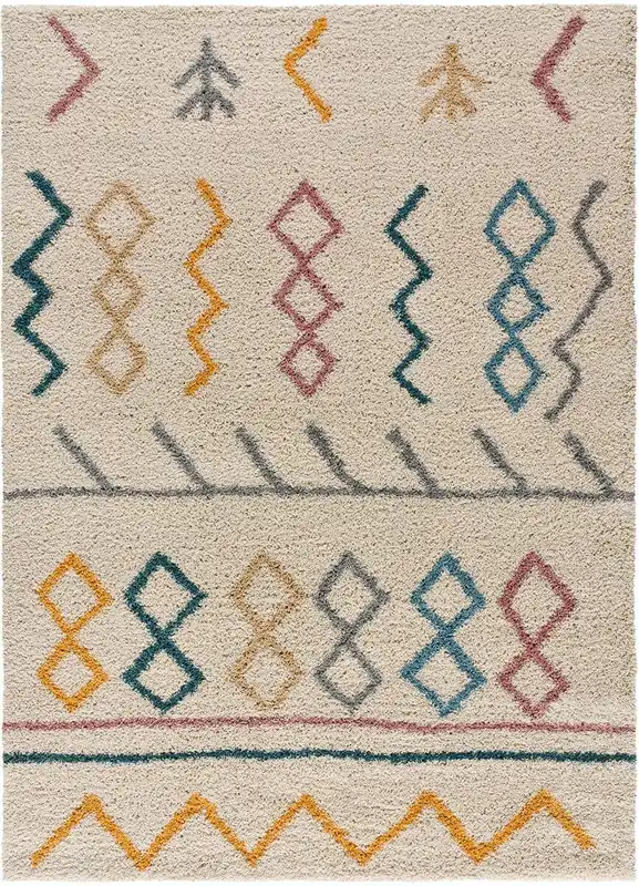 Alfombra de estilo étnico multicolor ULAI, 133x190 cm - ATTICGO