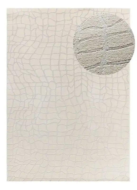 Alfombra de estilo moderno con relieve plata BARESA, 160x230 cm - ATTICGO