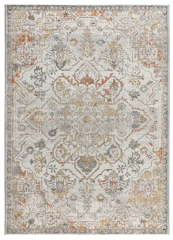 Alfombra de estilo vintage de pelo corto beige SAMARA, 120x170 cm - ATTICGO