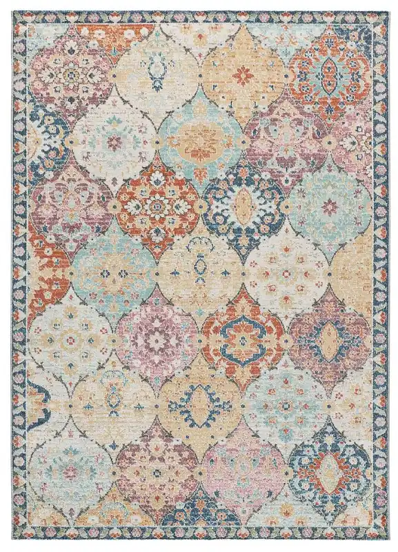 Alfombra de exterior/interior estilo vintage multicolor LUNA , 200x290 cm - ATTICGO