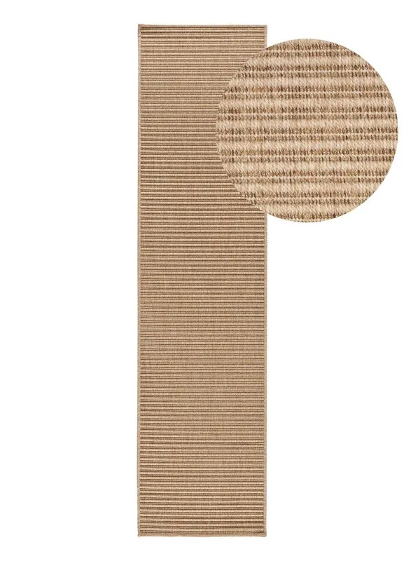 Alfombra de pasillo exterior natural beige NATURA, 48x200 cm - ATTICGO