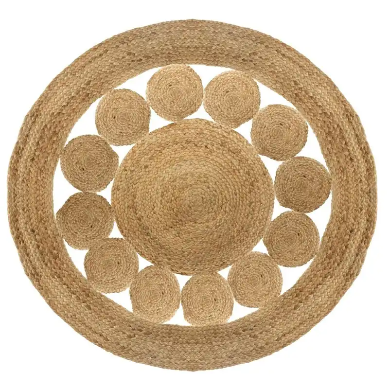 Alfombra De Yute Calada Para Un Interior Más Natural|D. 120 X H. 1 Cm - Textil