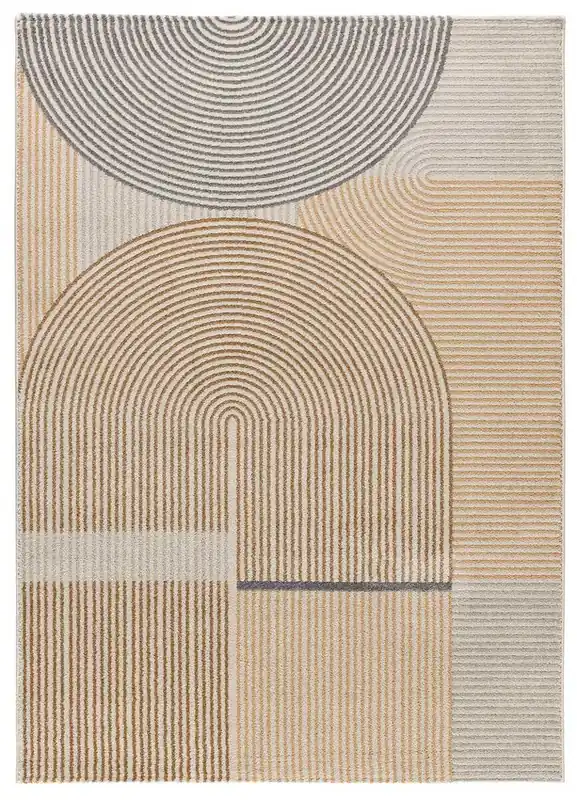 Alfombra de estilo escandinavo con forma de arco en beige GARDEN, 80x150 cm - ATTICGO