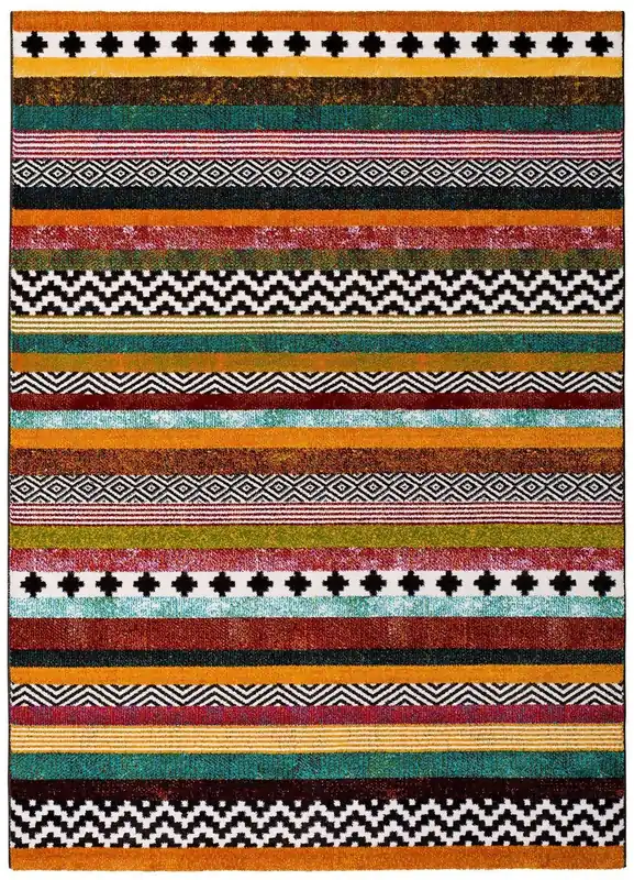 Alfombra de estilo étnico multicolor MOAR, 80x150 cm - ATTICGO