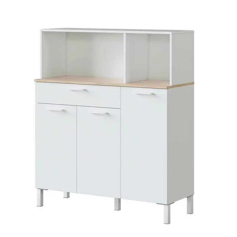 Alacena de cocina 3 puertas Blanco Artik (Blanco Mate) - Roble Canadian 108 x 126 x 40 cm