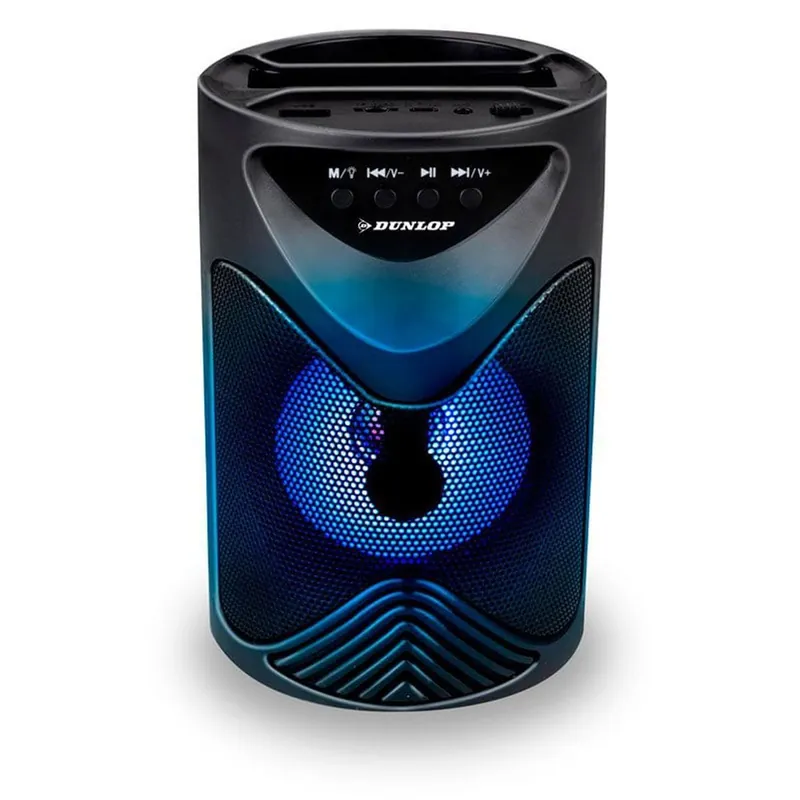 Altavoz portátil Dunlop 10W Bluetooth luz LED negro - Electrónica