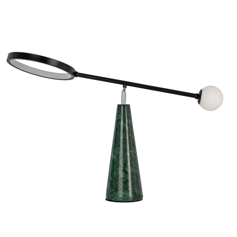 THE LUMINE Lámpara sobremesa acero y mármol porcelánico - Decoración