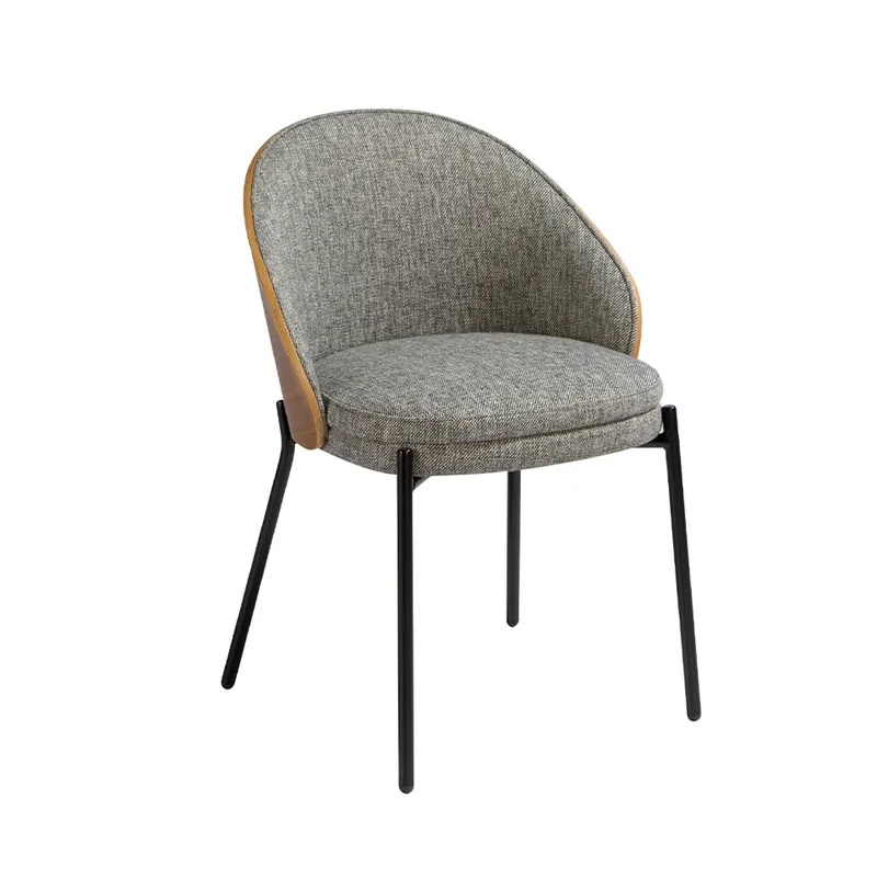 ANGEL CERDA Silla tela gris y nogal - Muebles