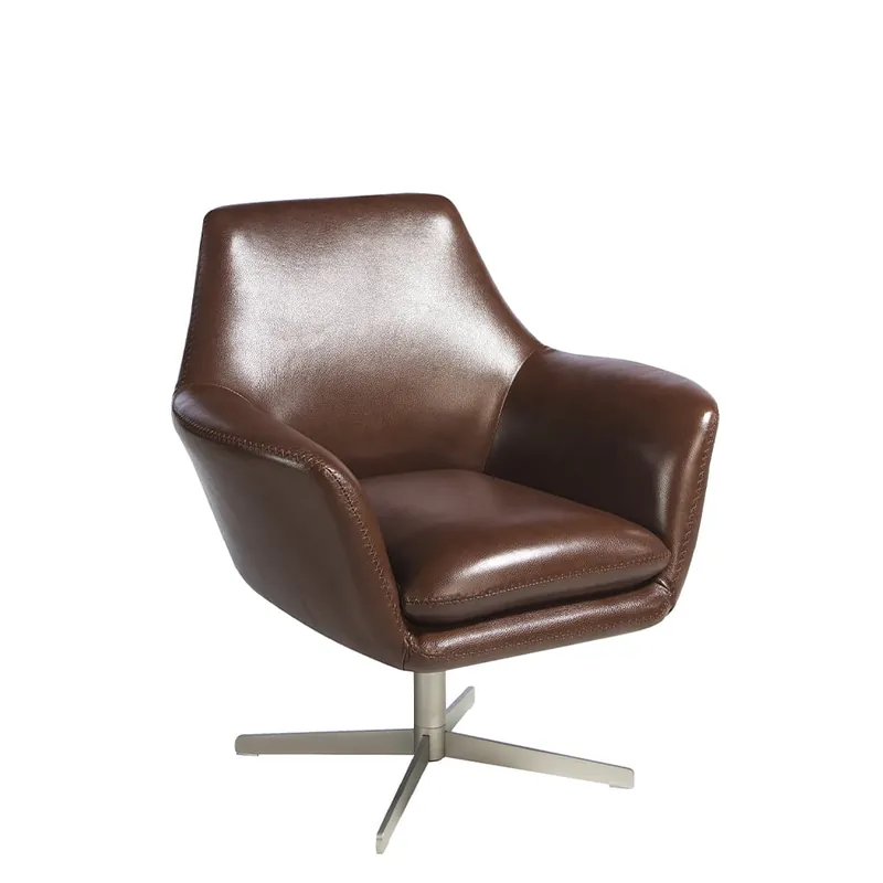ANGEL CERDA Sillón giratorio piel marrón - Sofás sillones puffs