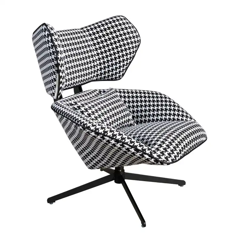 ANGEL CERDA Sillón giratorio tela blanca y negra - Sofás sillones puffs