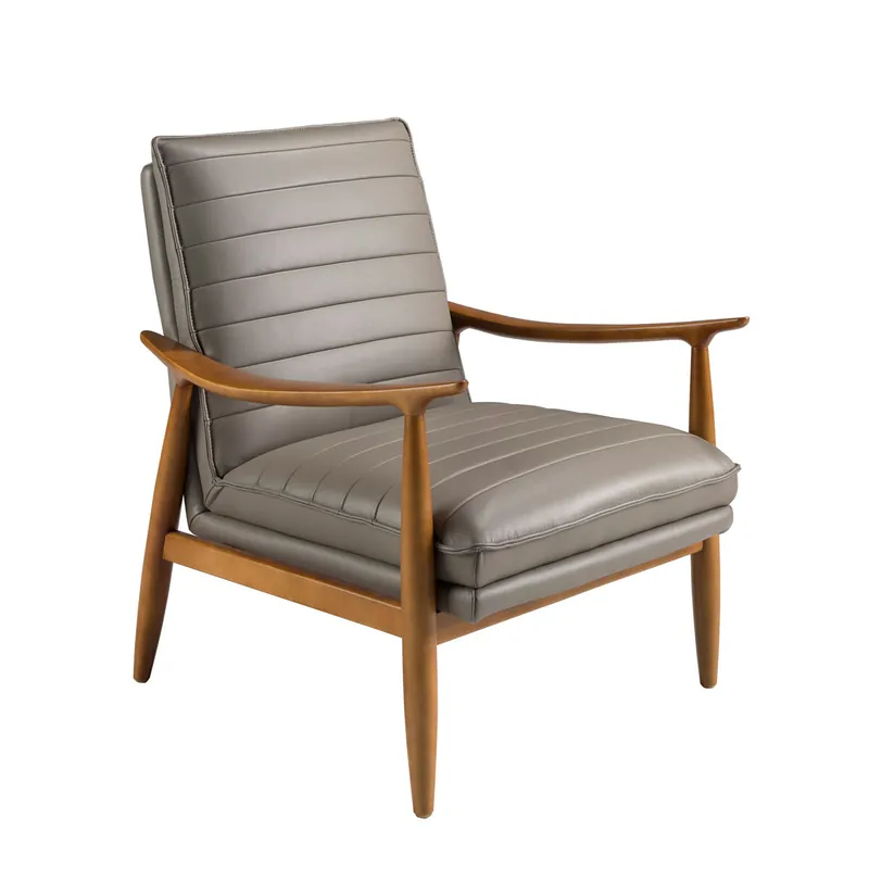 ANGEL CERDA Sillón piel gris oscuro - Sofás sillones puffs