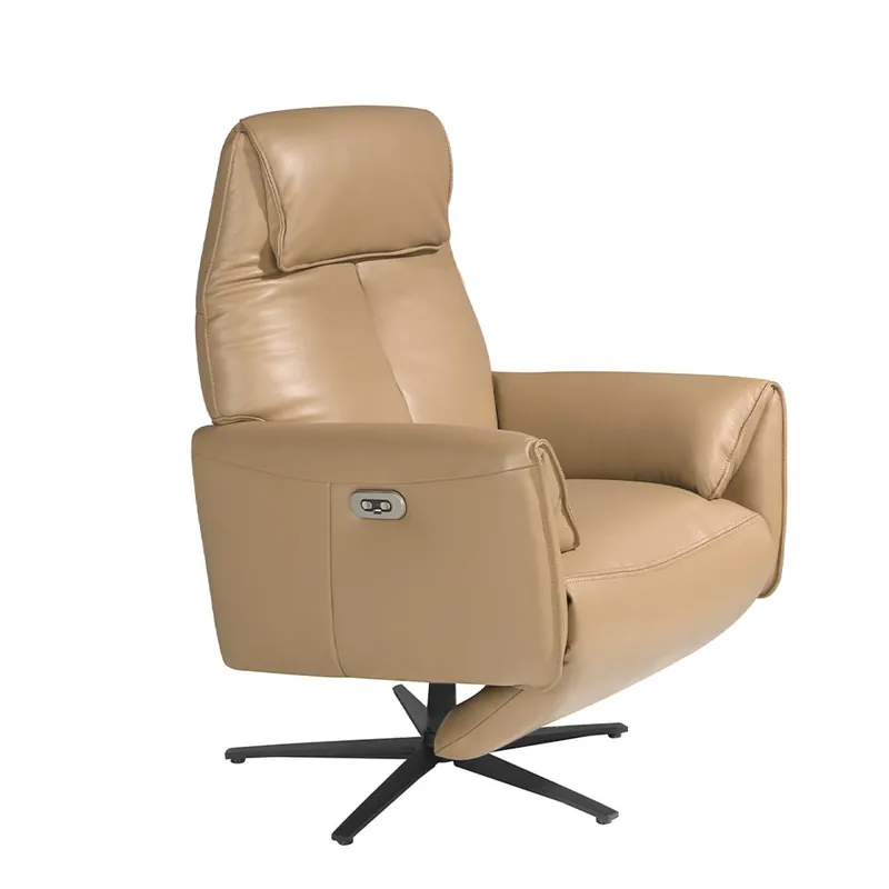 ANGEL CERDA Sillón relax giratorio piel arena - Sofás sillones puffs