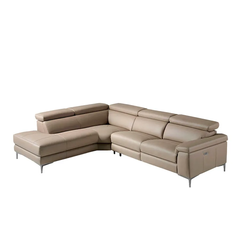 ANGEL CERDA Sofá chaise longue relax izquierda piel visón - Sofás sillones puffs