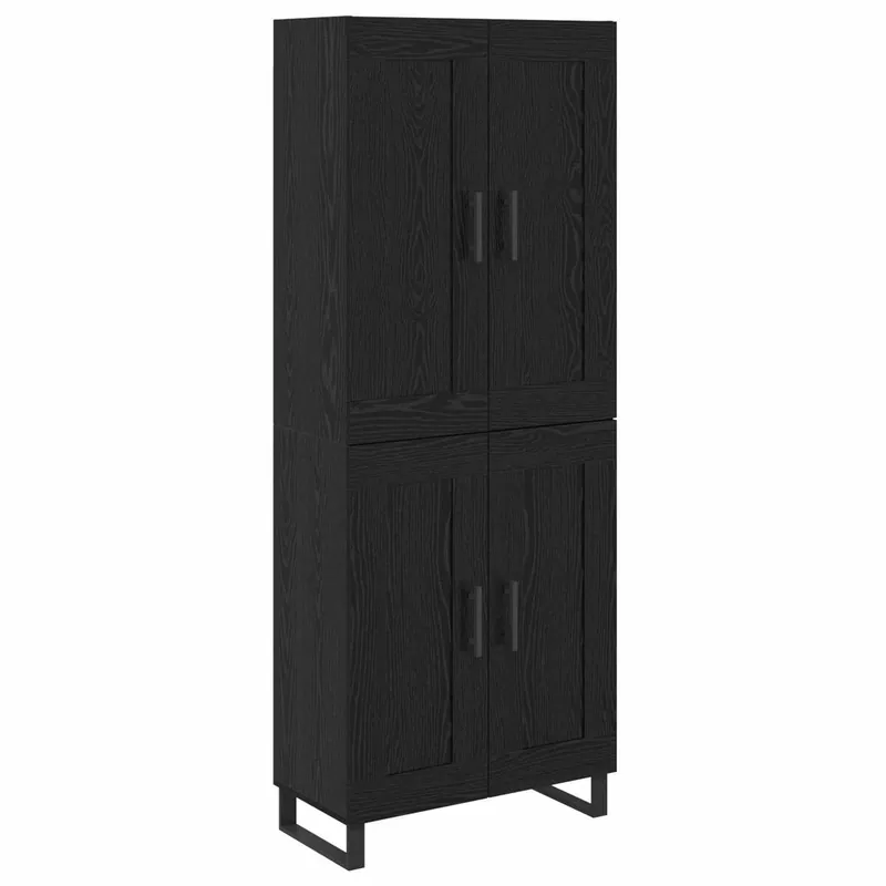 Aparador alto - Mueble de almacenamiento Roble Negro 69,5 x 34 x 180 cm es1604