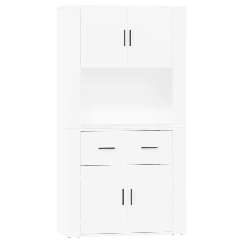 Aparador alto - Mueble de almacenamiento madera contrachapada blanco es564