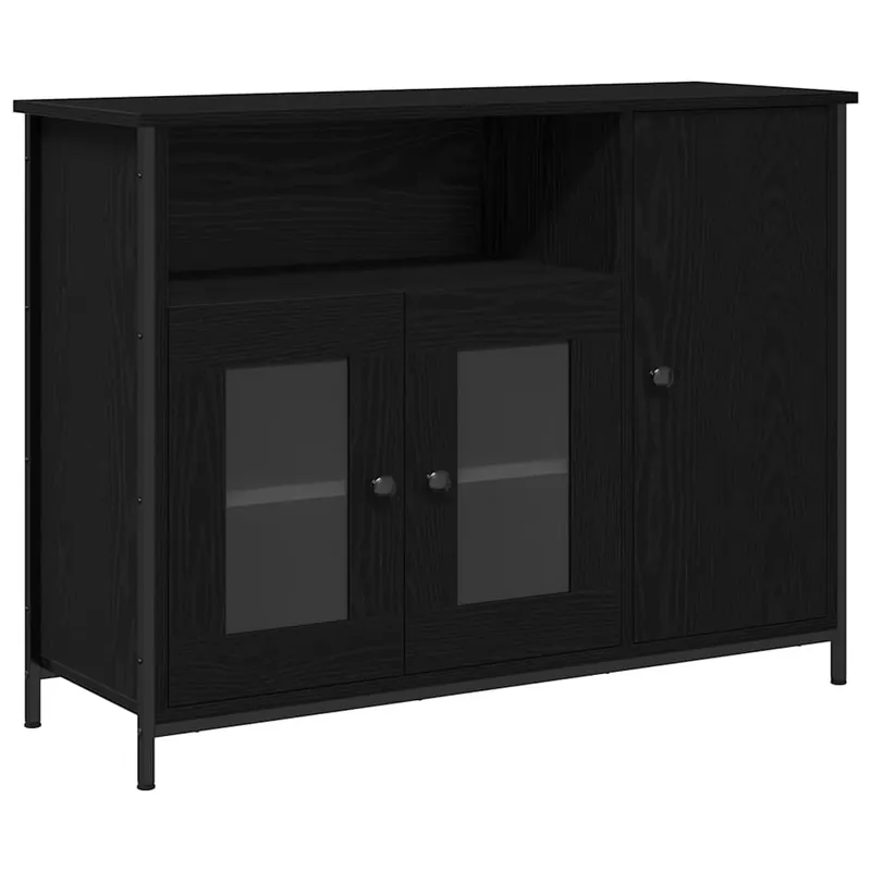 Aparador - Mueble de almacenamiento Roble Negro 100 x 35 x 75 cm es4941