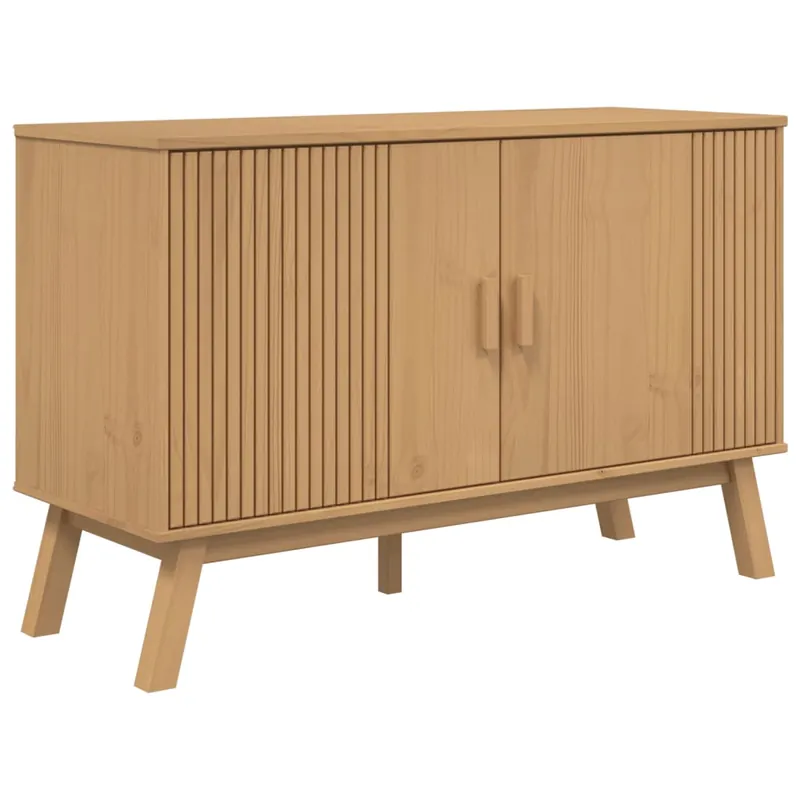 Aparador - Mueble de almacenamiento madera maciza de pino marrón 114x43x73,5 cm es4831