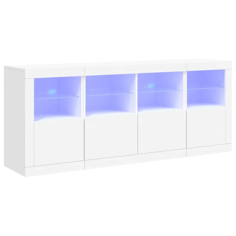 Aparador - Mueble de almacenamiento con luces LED gris hormigón 163x37x67 cm es1948