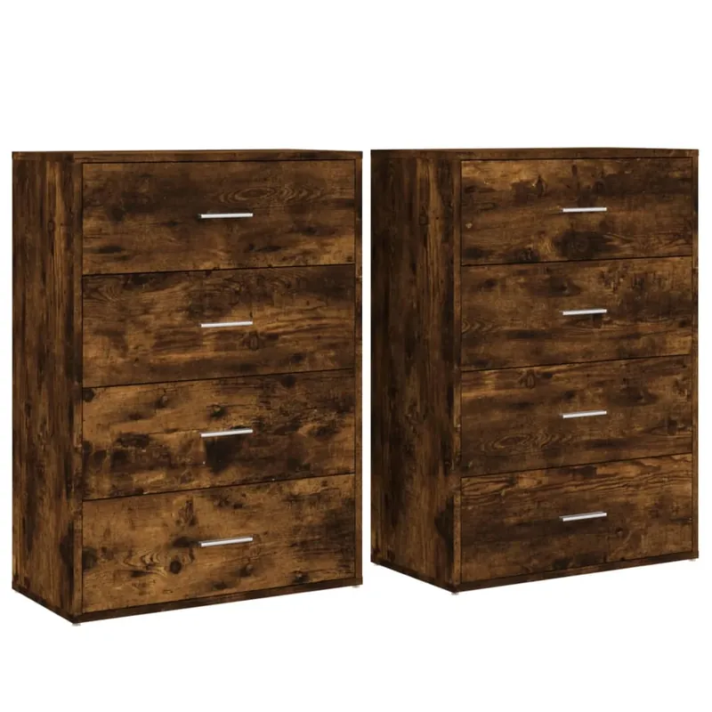 Aparador - Muebles de almacenamiento 2 uds madera de ingeniería gris hormigón 60x31x84 cm es5187