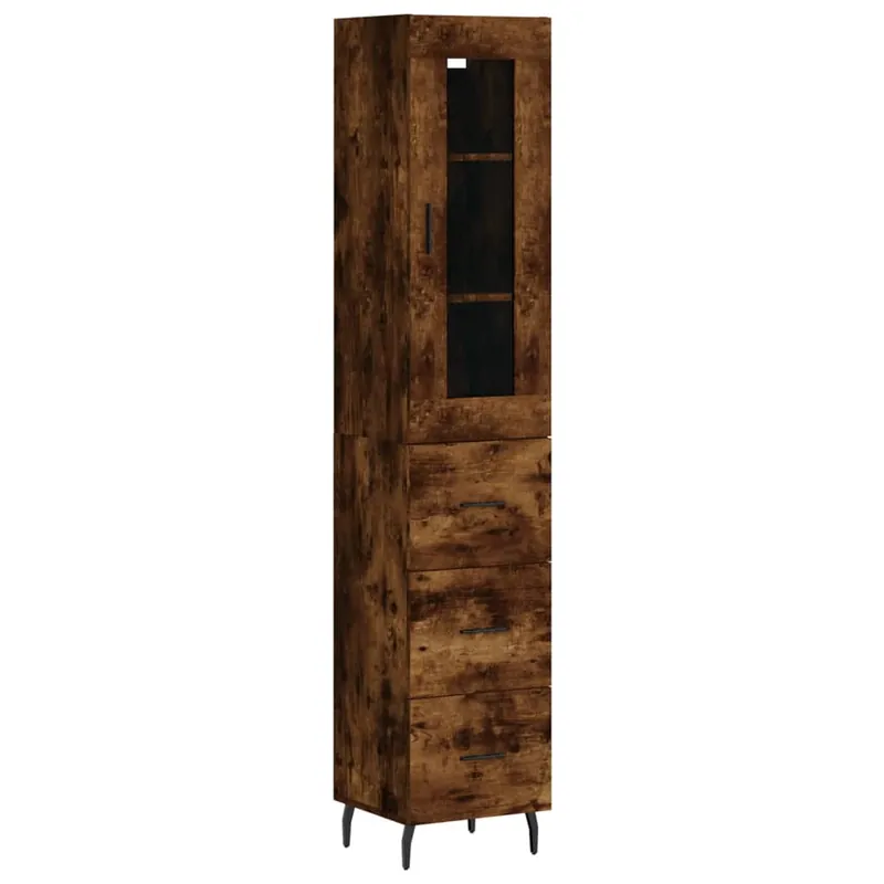 Aparador - Mueble de almacenamiento de madera contrachapada roble Sonoma 34,5x34x180 cm es3045
