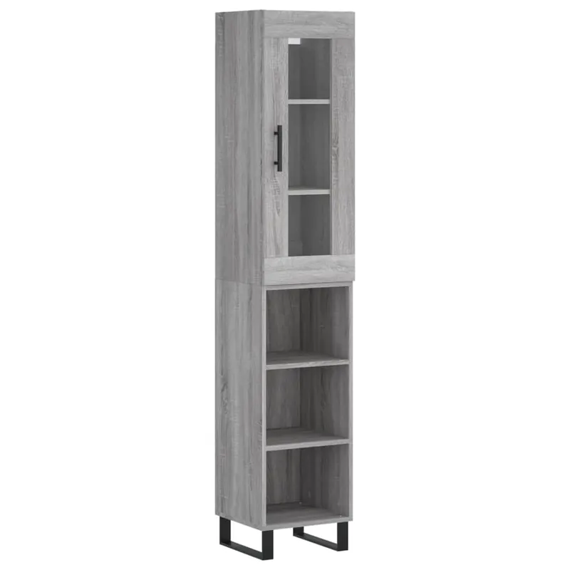 Aparador - Mueble de almacenamiento de madera contrachapada roble Sonoma 34,5x34x180 cm es3050