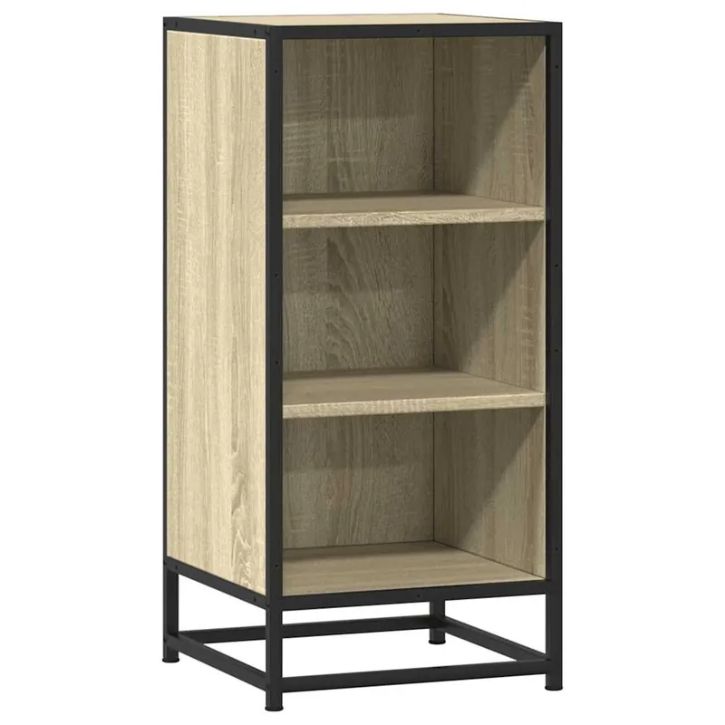Aparador - Mueble de almacenamiento madera ingeniería y metal roble Sonoma 35,5x35x76 cm es4630
