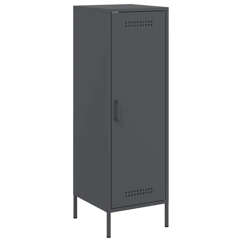 Aparador - Mueble de almacenamiento de acero gris antracita 36x39x113 cm es2238