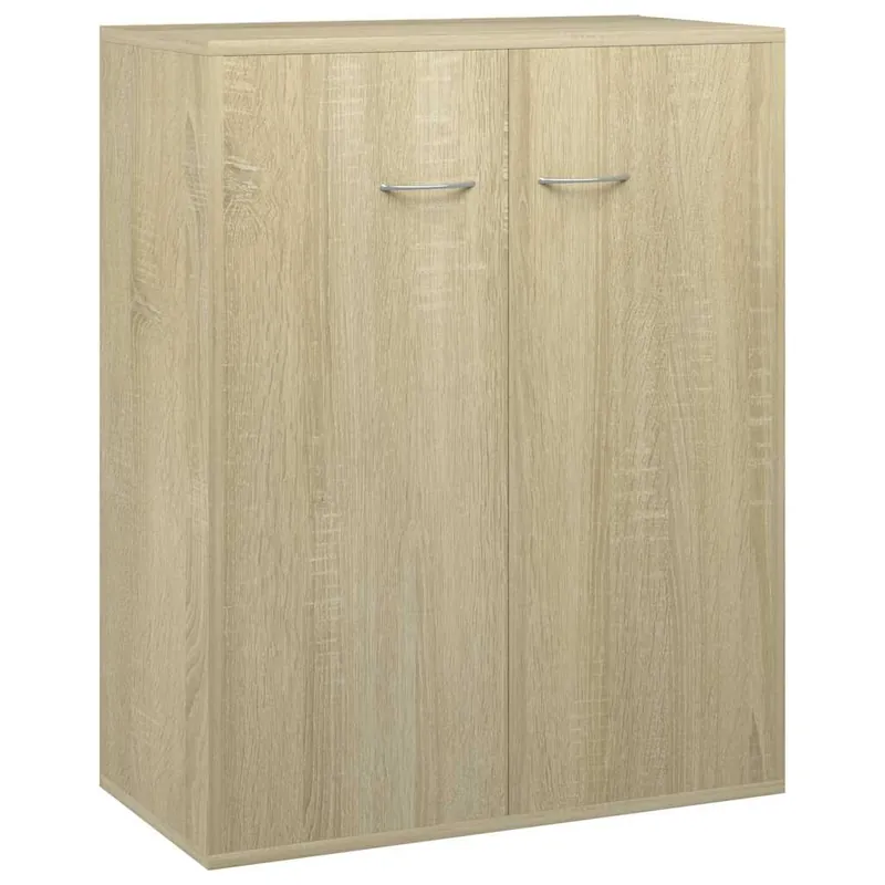 Aparador - Mueble de almacenamiento de madera contrachapada color roble Sonoma 60x30x75 cm es2618