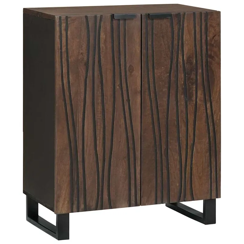 Aparador - Mueble de almacenamiento Nogal 60 x 33,5 x 75 cm Madera de mango maciza es4825