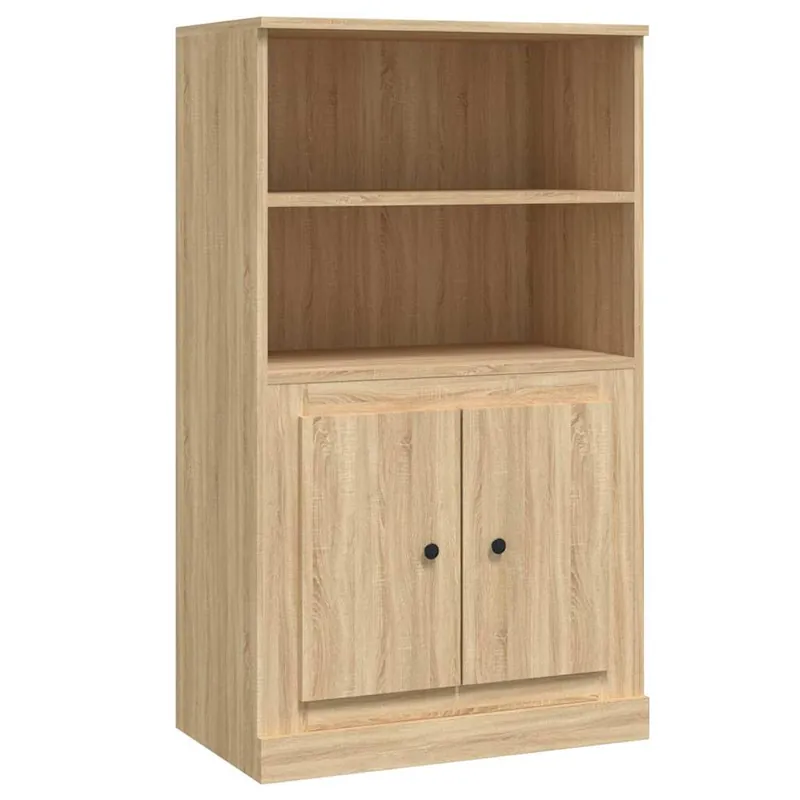 Aparador - Mueble de almacenamiento de madera contrachapada gris hormigón 60x35,5x103,5 cm es2791