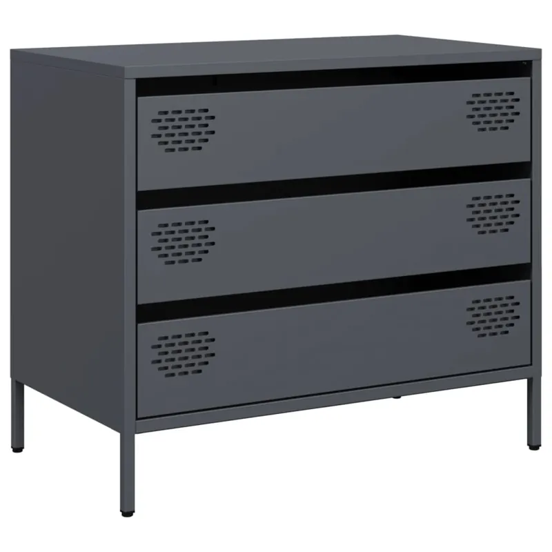Aparador - Mueble de almacenamiento de acero laminado en frío blanco 68x39x58,5 cm es2283