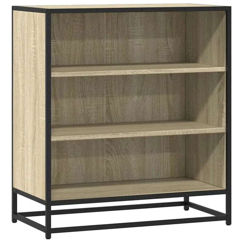 Aparador - Mueble de almacenamiento de madera de ingeniería y metal negro 68x35x76 cm es3810