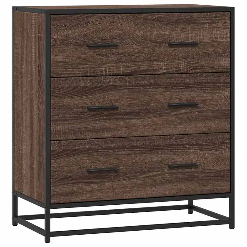 Aparador - Mueble de almacenamiento madera ingeniería y metal roble Sonoma 68x35x76 cm es4634