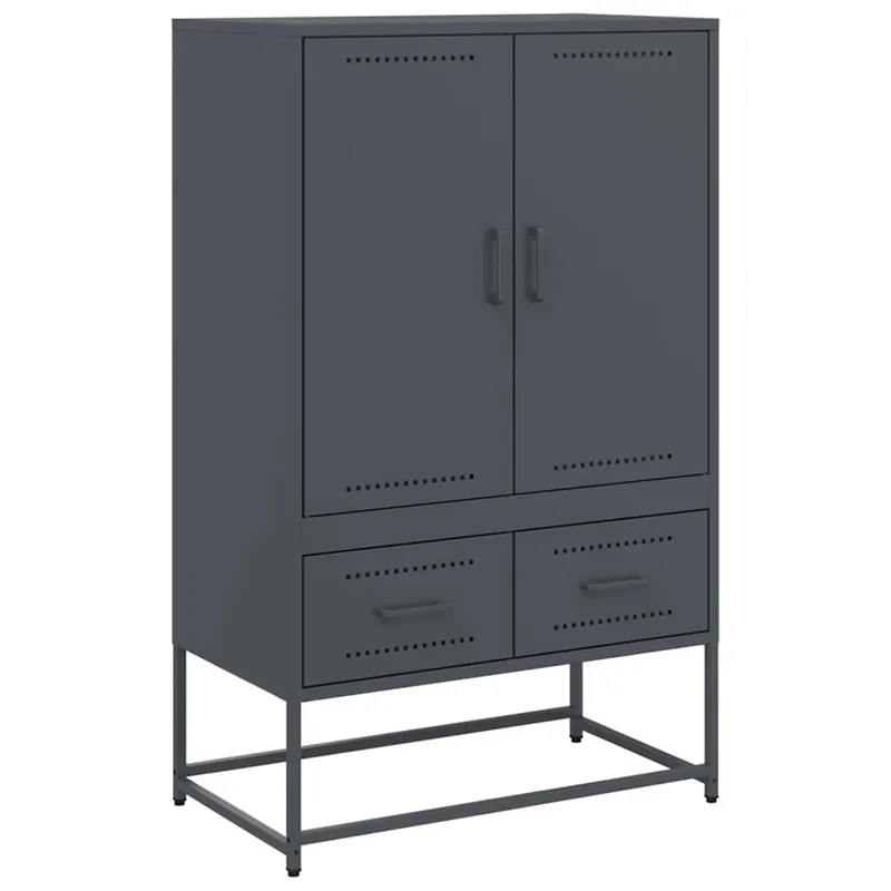 Aparador - Mueble de almacenamiento de acero antracita 68x39x111,5 cm es2200