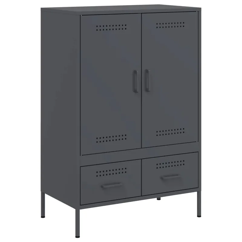 Aparador - Mueble de almacenamiento acero gris antracita 68x39x101,5 cm es100