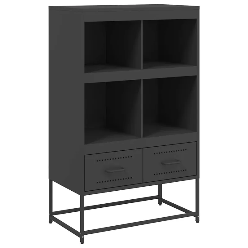 Aparador - Mueble de almacenamiento de acero negro 68x39x111,5 cm es2344