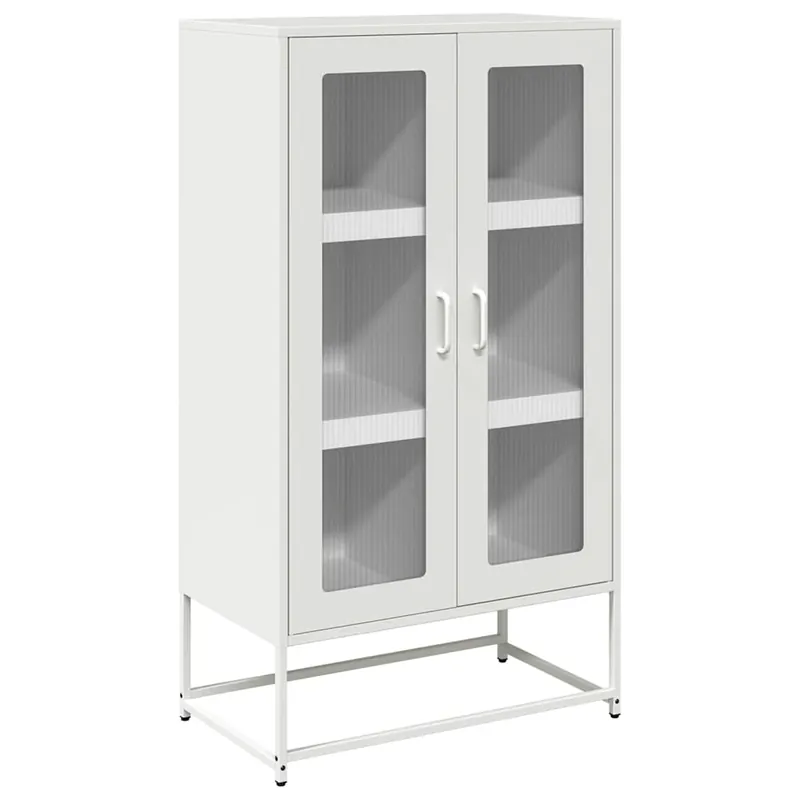 Aparador - Mueble de almacenamiento de acero negro 68x39x123 cm es2350