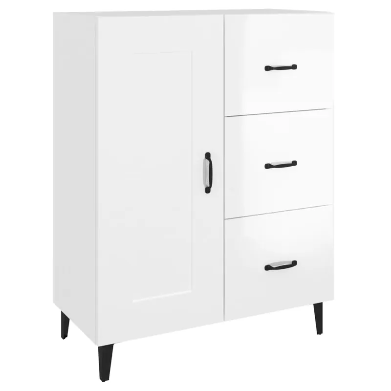 Aparador - Mueble de almacenamiento de madera contrachapada negro 69,5x34x90 cm es2975