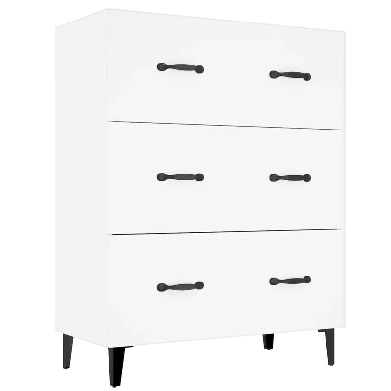 Aparador - Mueble de almacenamiento de madera de ingeniería blanco 69,5x34x90 cm es3168