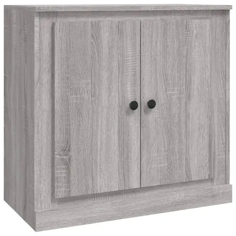Aparador - Mueble de almacenamiento de madera contrachapada gris hormigón 70x35,5x67,5 cm es2830