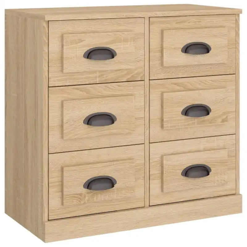 Aparador - Mueble de almacenamiento de madera contrachapada gris hormigón 70x35,5x67,5 cm es2833