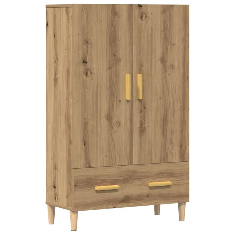 Aparador alto - Mueble de almacenamiento de madera contrachapada artesano roble es528